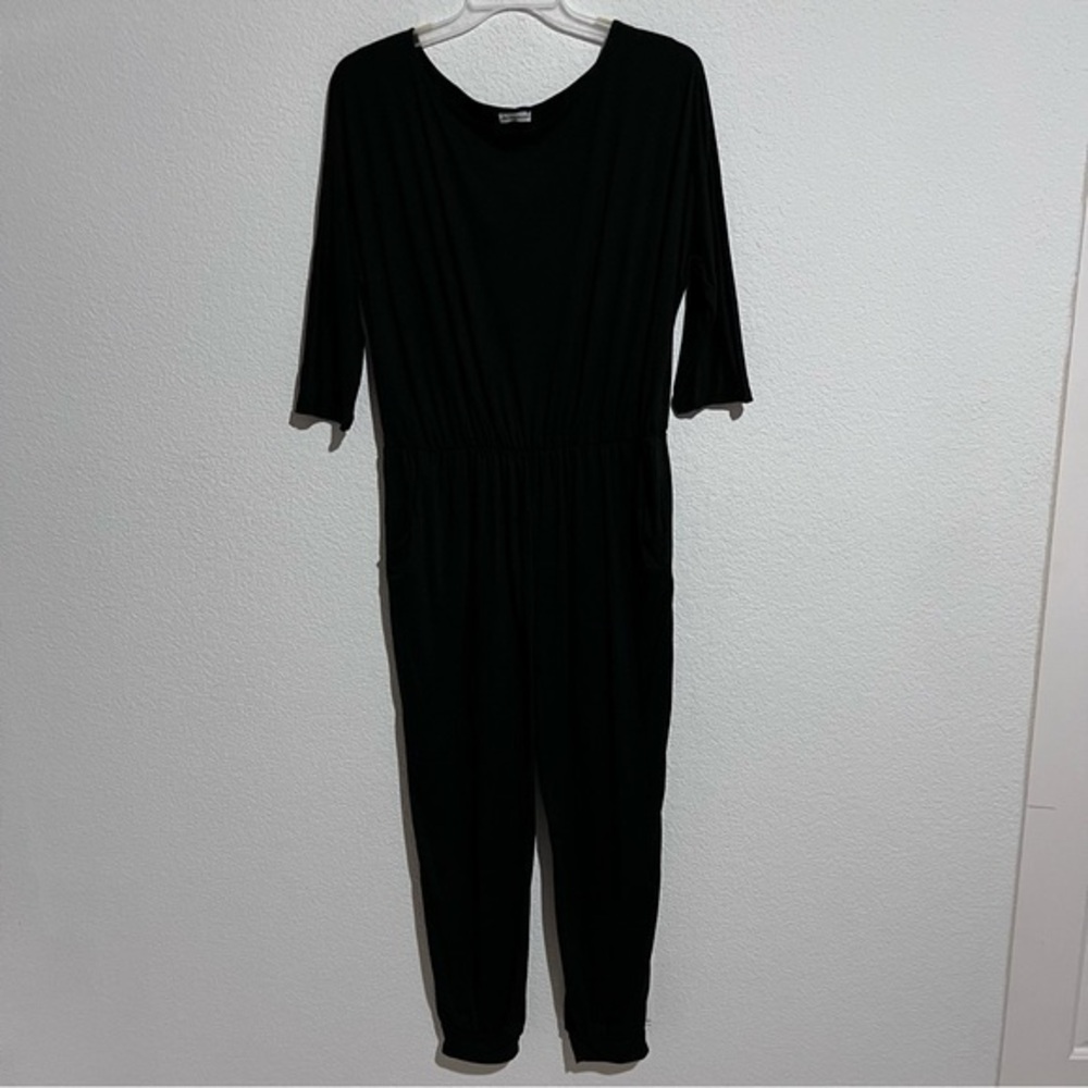 Egy California Black Ultra Soft Long Sleeve Romper Jumpsuit Pockets New 2XL